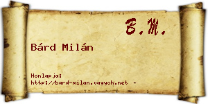 Bárd Milán névjegykártya